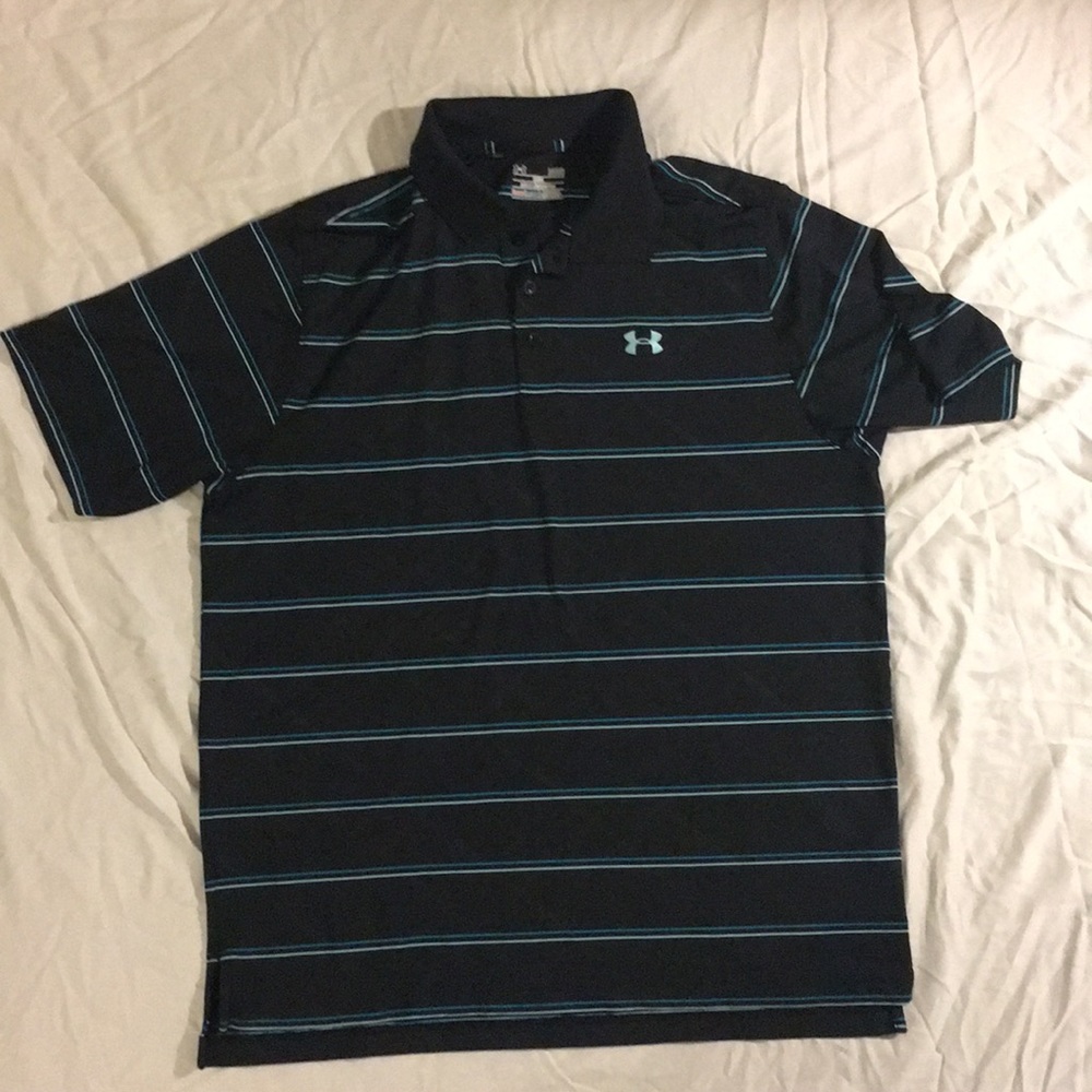 Striped Under Armour polo
